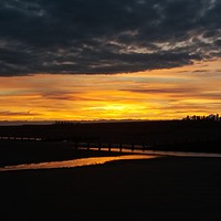 Buy canvas prints of Sunset over Camber Sands by Acey Court