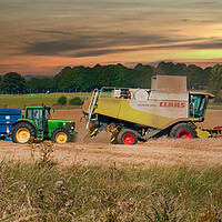 Buy canvas prints of Gathering the Harvest in Wiltshire by Dave Williams