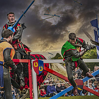 Buy canvas prints of Jousting Knights by Dave Williams