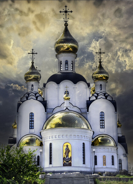 Iversky Womans Monastery Picture Board by Dave Williams
