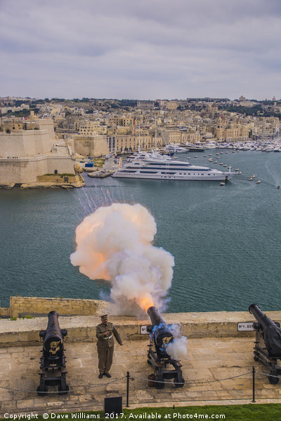 Cannon Fire, Valletta, Malta Picture Board by Dave Williams