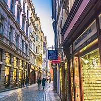Buy canvas prints of Cobbled streets of Prague by Dave Williams