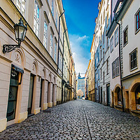 Buy canvas prints of Cobbled Street in Prague by Dave Williams