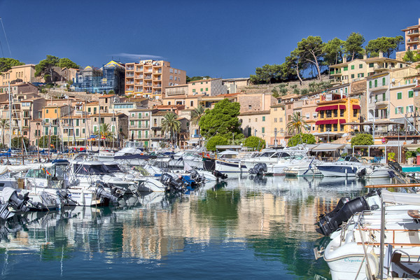 Harbour Reflections Port de Soller Picture Board by Dave Williams