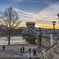 Buy canvas prints of Szechenyi Chain Bridge in Budapest by Dave Williams