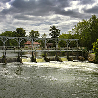 Buy canvas prints of Henley 0n Thames Weir by Dave Williams