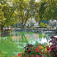 Buy canvas prints of Canal du Vasse Annecy by Dave Williams