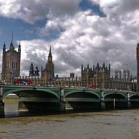 Buy canvas prints of Westminster Palace, Bridge and Big Ben by Dave Williams