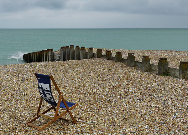 The Lone Deck Chair Picture Board by Dave Williams