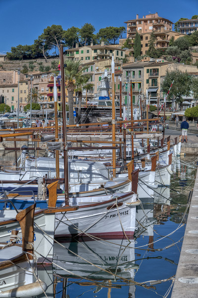 Reflections at Port de Soller in Majorca Picture Board by Dave Williams