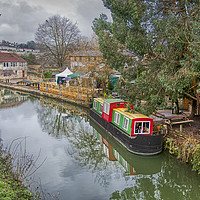Buy canvas prints of Canal Boat on the Kennet & Avon by Dave Williams
