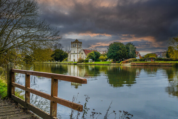 Across the Thames to The Ancient All Saints Church at Bisham Picture Board by Dave Williams