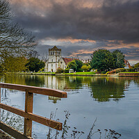 Buy canvas prints of Across the Thames to The Ancient All Saints Church at Bisham by Dave Williams