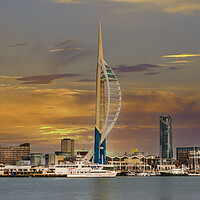 Buy canvas prints of Sunrise over Portsmouth Harbour by Dave Williams