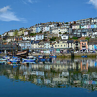 Buy canvas prints of Brixham Harbour Reflections  by Dave Williams