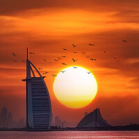 Buy canvas prints of Burj Al Arab Sunrise _ Dubai by Dave Williams