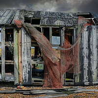 Buy canvas prints of Fishermans Shanty Beach Hut at Dungeness Beach by Dave Williams