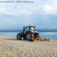 Buy canvas prints of Tractor on Rugen island beach by Daniela Simona Temneanu