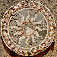 Buy canvas prints of Round Roman wall decoration by Steve Painter