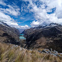 Buy canvas prints of Distant glacial lakes in the Andeas by Steve Painter