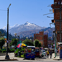 Buy canvas prints of Downtown Huarez in Peru by Steve Painter