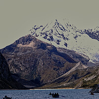 Buy canvas prints of Boating on a glacial lake by Steve Painter