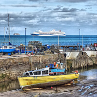 Buy canvas prints of Paignton Harbour with Cruise Ship by Elizabeth Chisholm