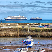 Buy canvas prints of Paignton Harbour with two Cruise Ships by Elizabeth Chisholm