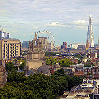 Buy canvas prints of London skyline - a panorama from Kensington to Sou by Elizabeth Chisholm