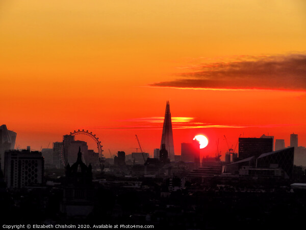 Sunrise over London skyline Picture Board by Elizabeth Chisholm