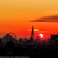 Buy canvas prints of Sunrise over London skyline by Elizabeth Chisholm