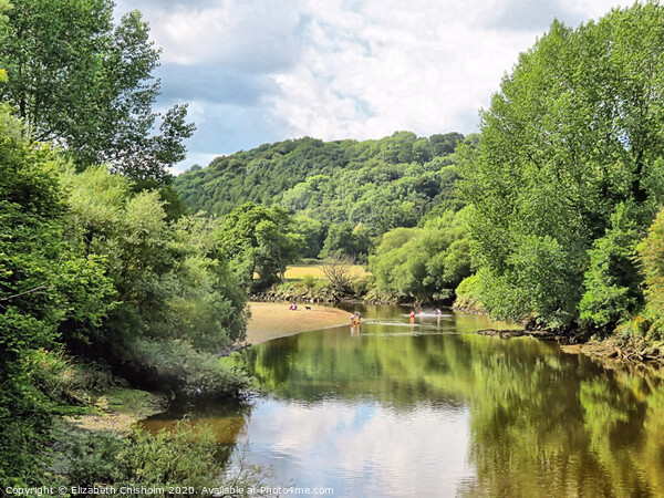 Summer on the River Dart Picture Board by Elizabeth Chisholm