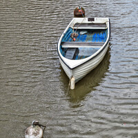 Buy canvas prints of Boat, Buoys, Ripples and Raindrops  by Elizabeth Chisholm