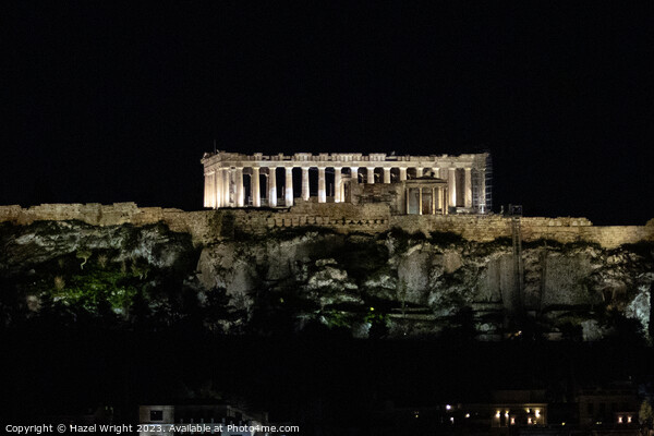 Parthenon, Athens, at night Picture Board by Hazel Wright