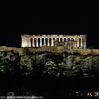 Buy canvas prints of Parthenon, Athens, at night by Hazel Wright