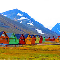 Buy canvas prints of A group of houses at Longyearbyen, Svalbard by Hazel Wright