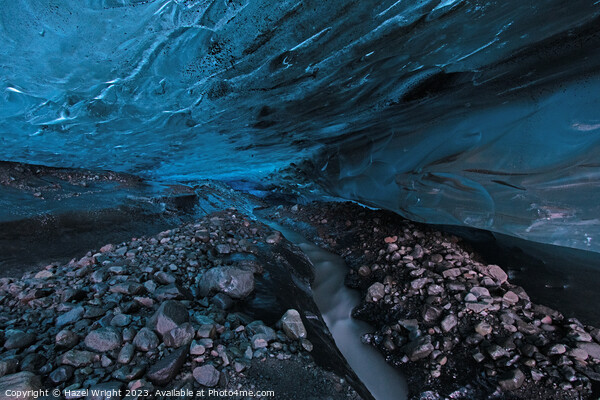 Flaajokull Glacier Ice cave in Iceland Picture Board by Hazel Wright