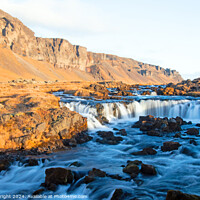 Buy canvas prints of Fossalar waterfall, Iceland by Hazel Wright