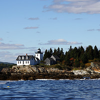 Buy canvas prints of House on rocks, Maine, New England by Hazel Wright