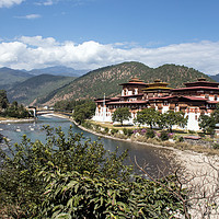 Buy canvas prints of Punakha Dzong, Bhutan by Hazel Wright