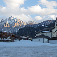 Buy canvas prints of San Vigilio, Dolomites by Hazel Wright