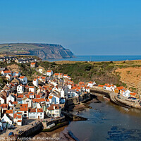 Buy canvas prints of Staithes harbour by Hazel Wright