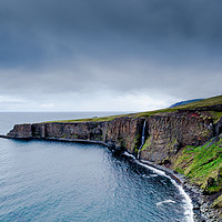 Buy canvas prints of Iceland cliffs at dusk over the sea by Mirko Macari