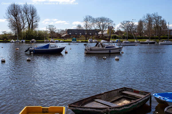 Boats on the River Stour, Christchurch Picture Board by Derek Daniel