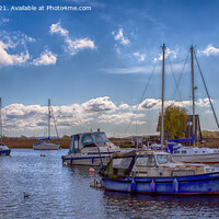Buy canvas prints of Boats on the River Stour, Christchurch (panoramic) by Derek Daniel