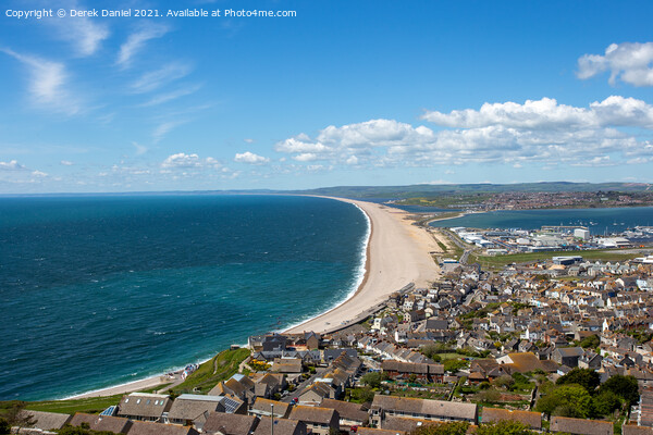 Chesil Beach from Fortuneswell Picture Board by Derek Daniel