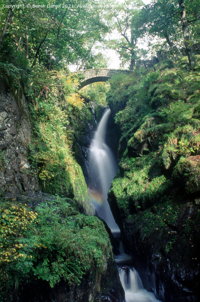 Majestic Waterfall in the Lake District Picture Board by Derek Daniel