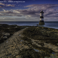 Buy canvas prints of Sunset at Trwyn Du Lighthouse, Penmon, Anglesey  by Derek Daniel