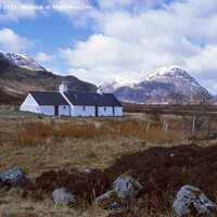 Buy canvas prints of Black Rock Cottage in Winter, Glencoe, Scotland by Derek Daniel