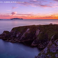 Buy canvas prints of Sunset at Dunquin, Dingle Peninsula (panoramic) by Derek Daniel